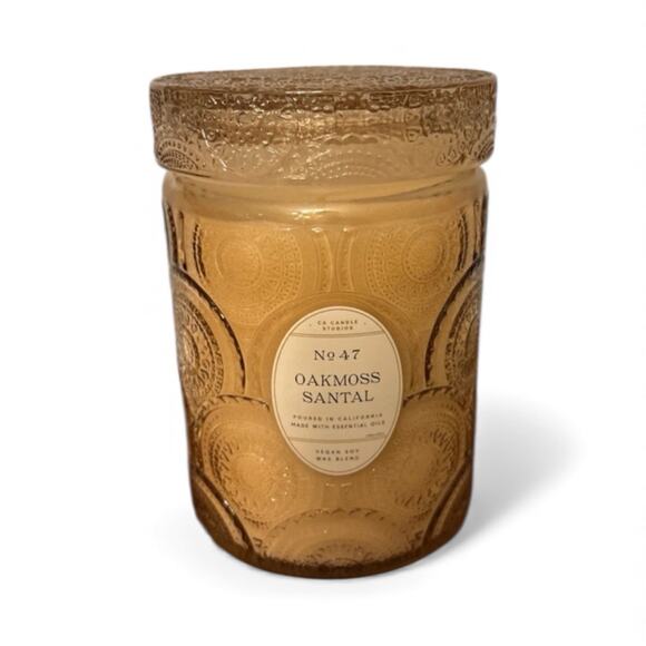 Leonen Co Oakmoss Santal Candle Large 18 oz No 47 Cut Glass Jar 80 Hr Burn Time - Picture 2 of 2